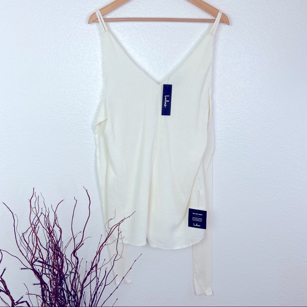 NWT LULUS Out To Lunch Tie-Back White Romper - Picture 4 of 10